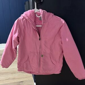 Carhartt Kids Pink Fleece-Lined Puffer Jacket